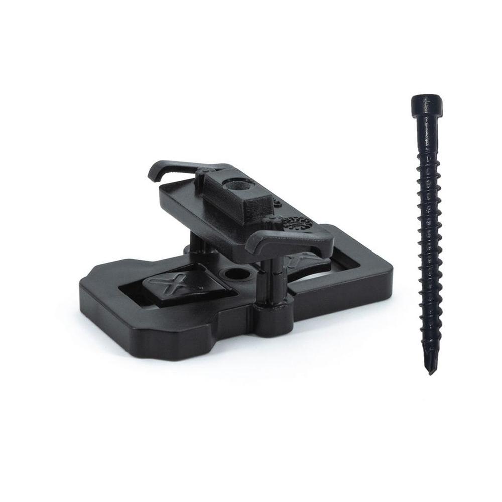 Plastový T - klip s křídly + vruty - sada, černý 80 ks