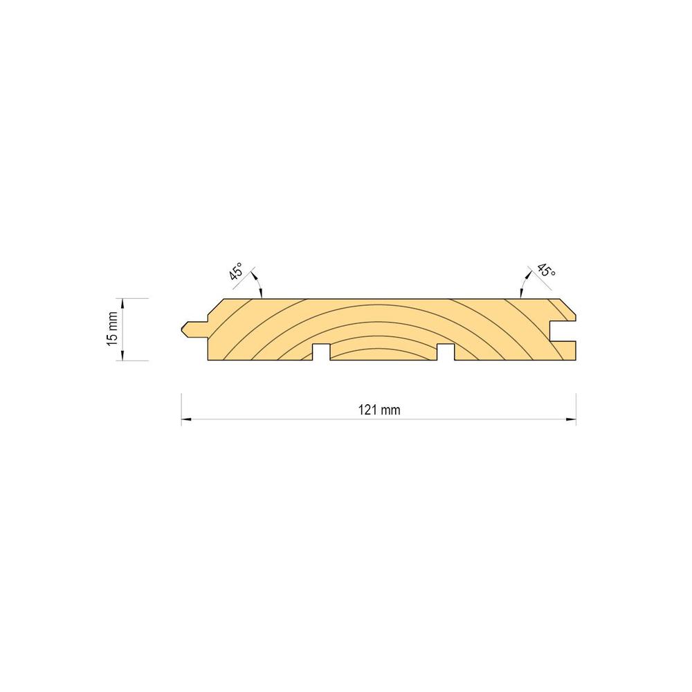 Smrková palubka 15 x 121 mm 4 m AB KLASIK