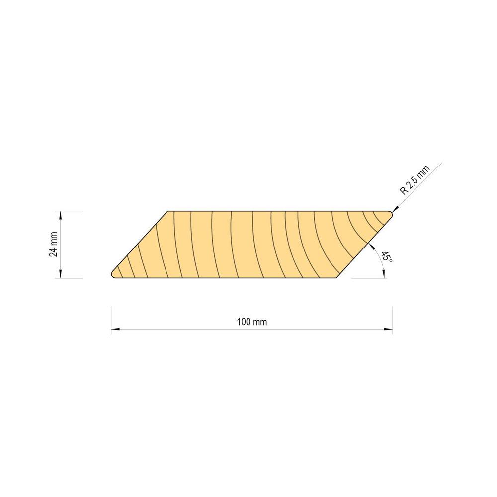 Modřínový fasádní profil 24 x 100 mm 4 m AB RHOMBUS