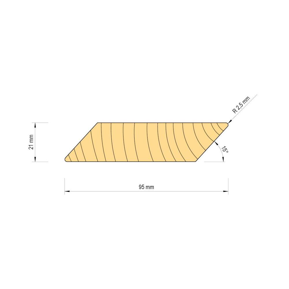 Fasádní profil modřín sibiřský 21 x 95 mm 4 m AB Rhombus