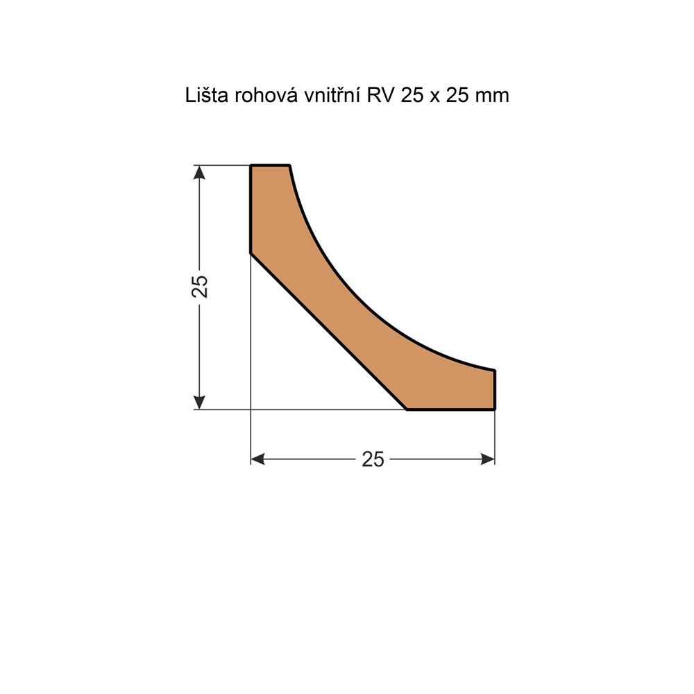 Smrková lišta rohová vnitřní
